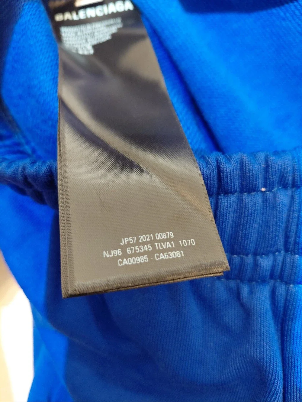 Balenciaga Solid Blue Performance Thick 100% Cotton 25 Inch Length Shorts